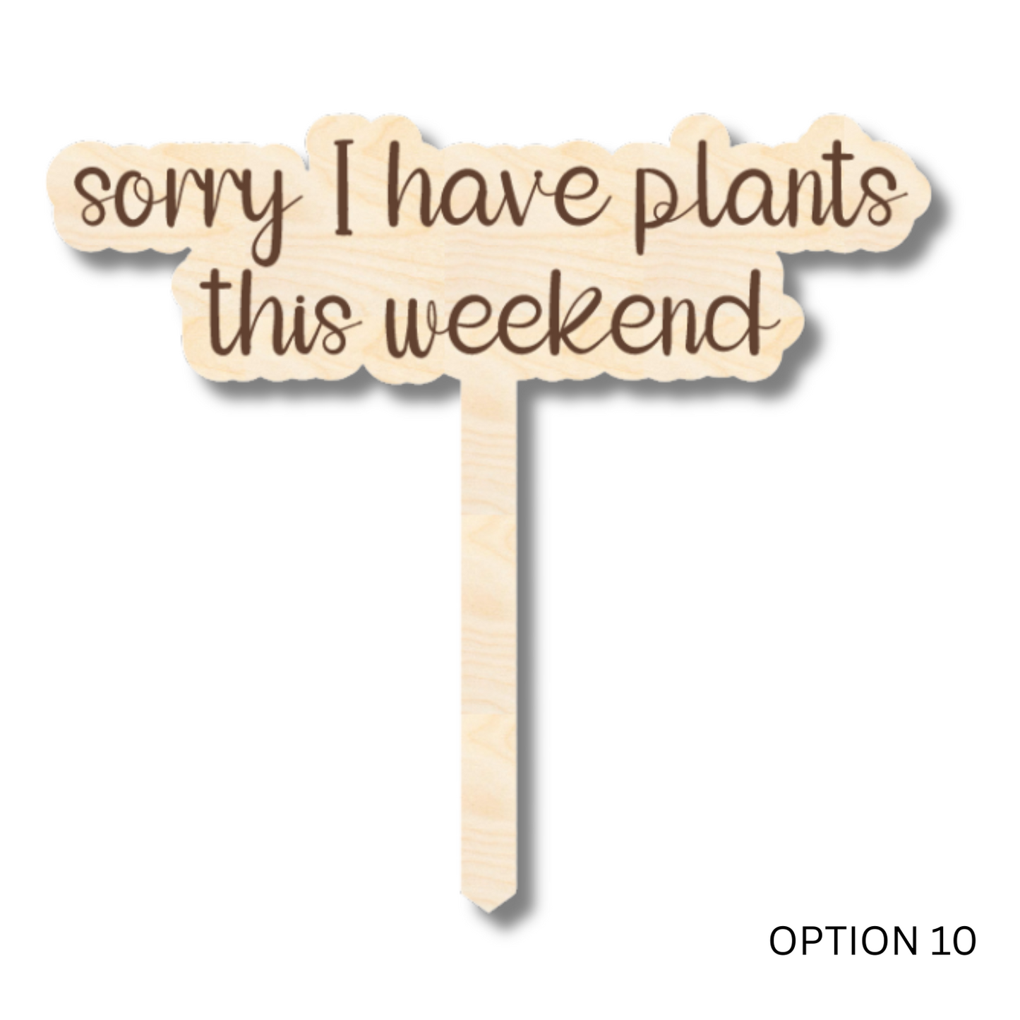 Unfinished Wood Funny Plant Stakes | 24 Options | 5" Tall | 1/8" Wood | Wood Craft Cutout
