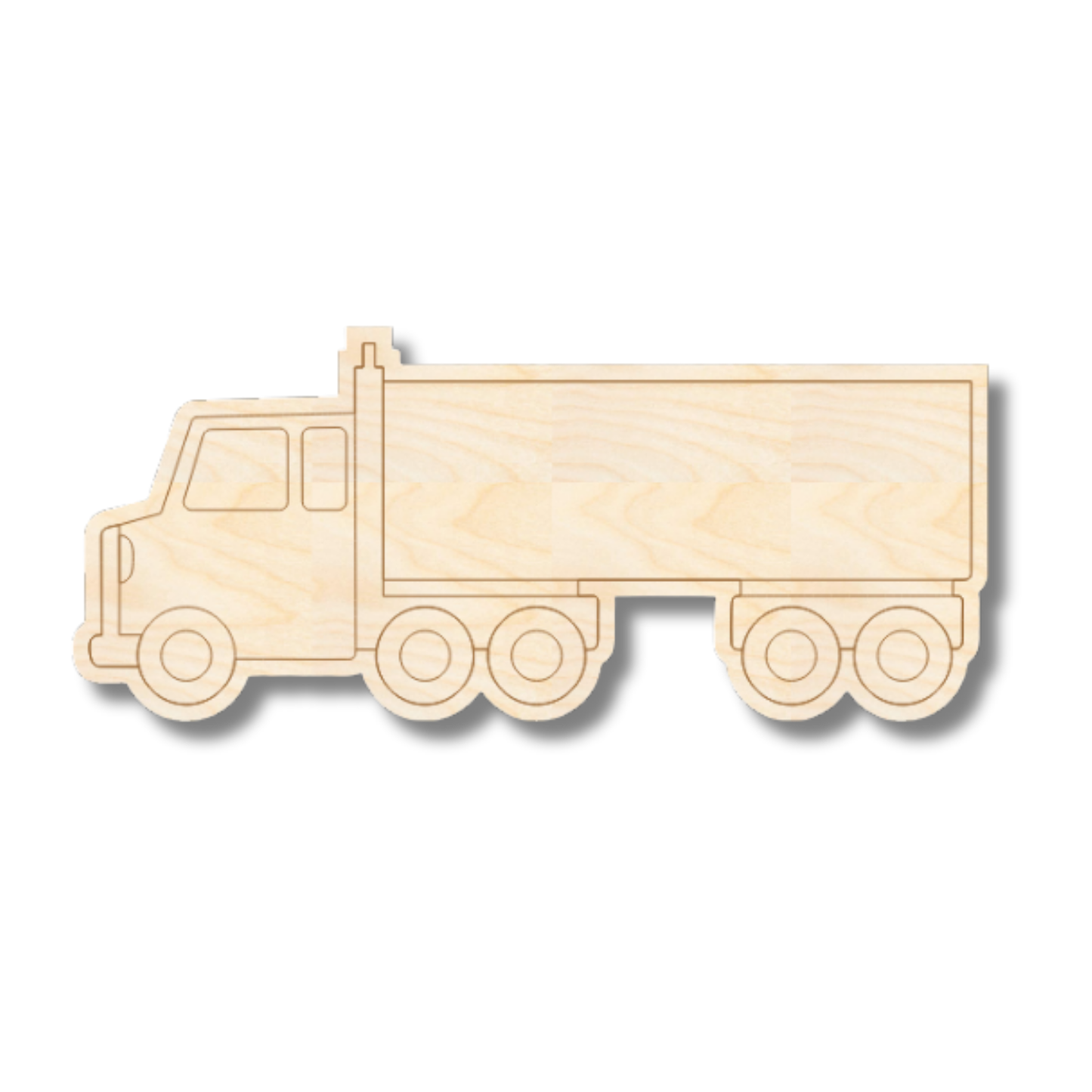 Unfinished Wood Etched Semi Truck Shape | Paint By Line Crafts | up to 30" DIY