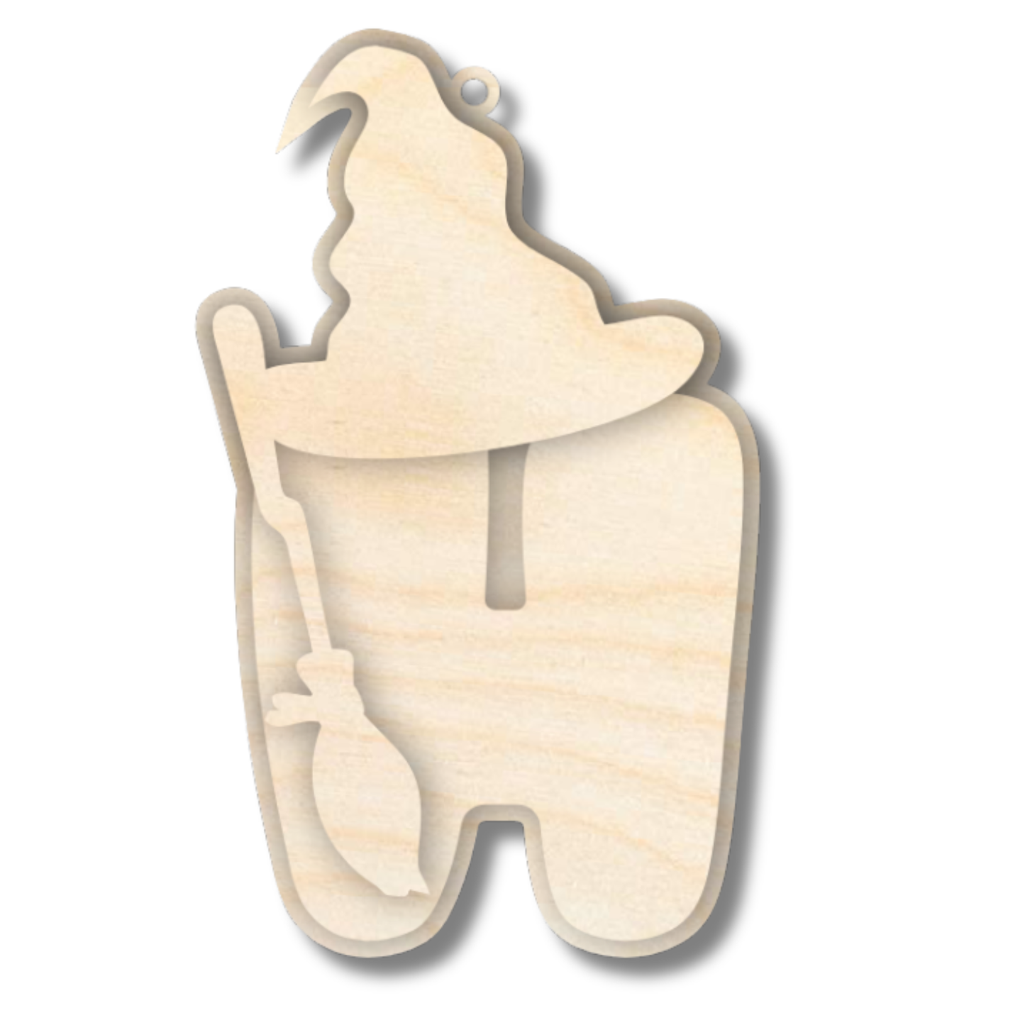 Unfinished Wood Layered Letter Halloween Witch Tags | A-Z | 3 Piece | 6" Tall | 1/8" Wood | Wood Craft DIY