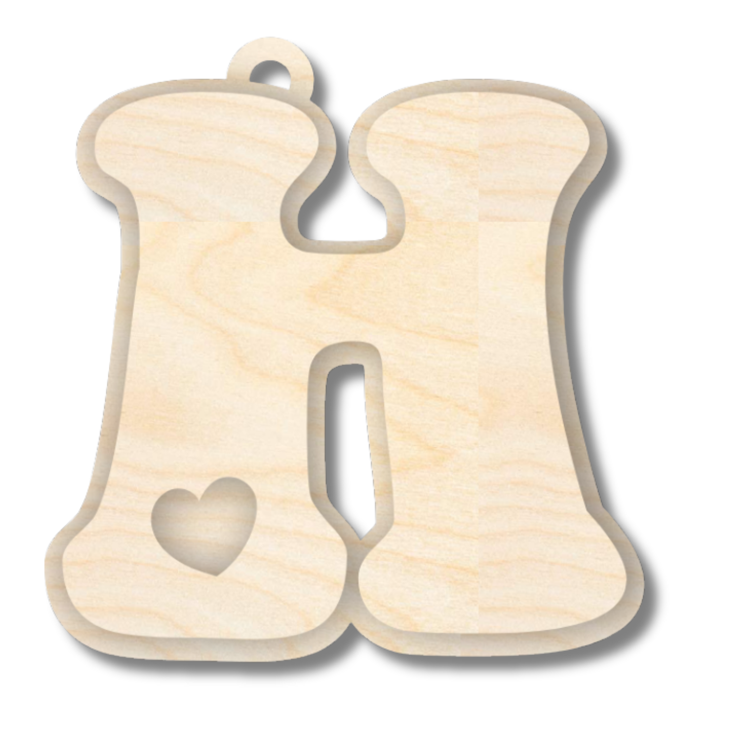 Unfinished Wood Layered Letter Valentines Tags | A-Z | 2 Piece | 6" Tall | 1/8" Wood | Wood Craft DIY