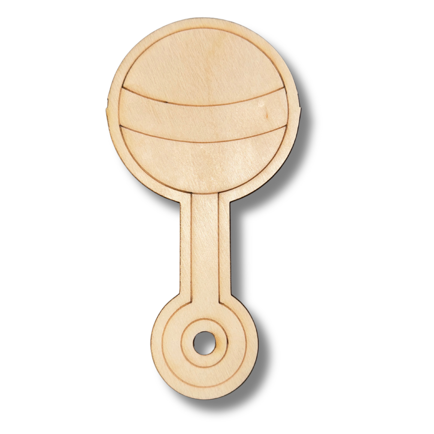 Unfinished Wood Etched Rattle Shape | Paint By Line Crafts | up to 30" DIY