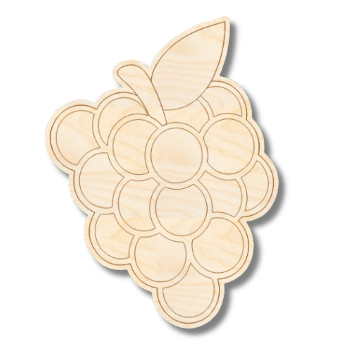 Unfinished Wood Etched Grapes Shape | Paint By Line Crafts | up to 30" DIY