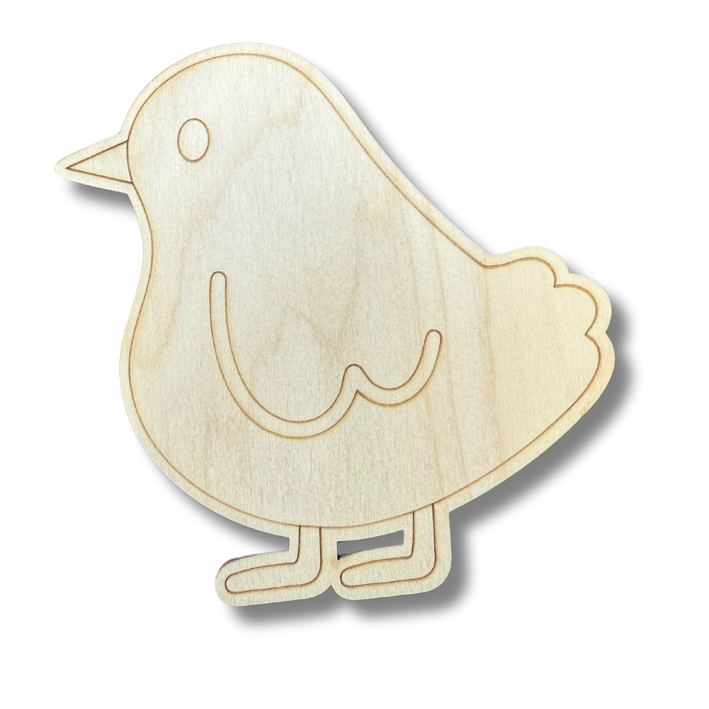 Unfinished Wood Etched Easter Chick Shape | Paint By Line Crafts | up to 30" DIY