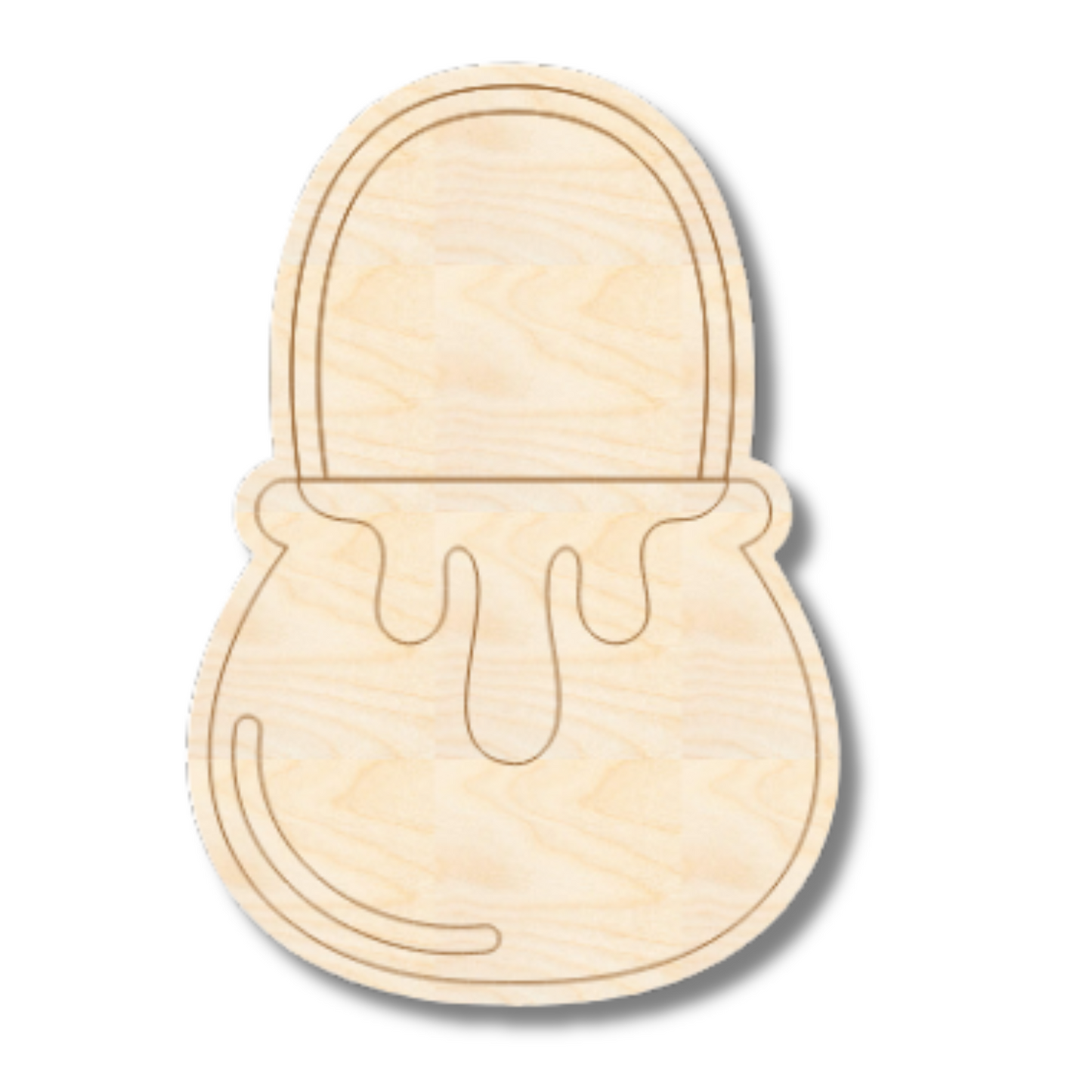 Unfinished Wood Etched Witch Cauldron Shape | Paint By Line Crafts | up to 30" DIY