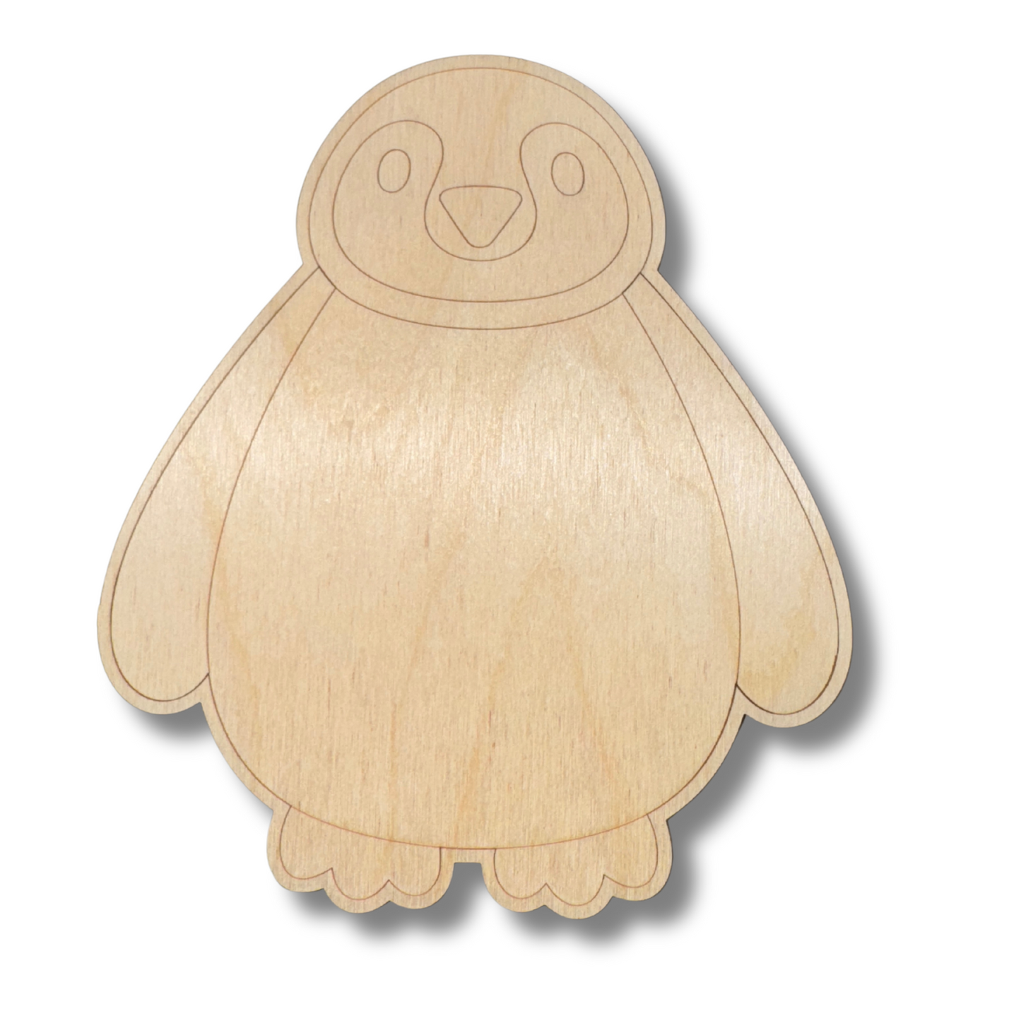 Unfinished Wood Etched Penguin Shape | Paint By Line Crafts | up to 30" DIY