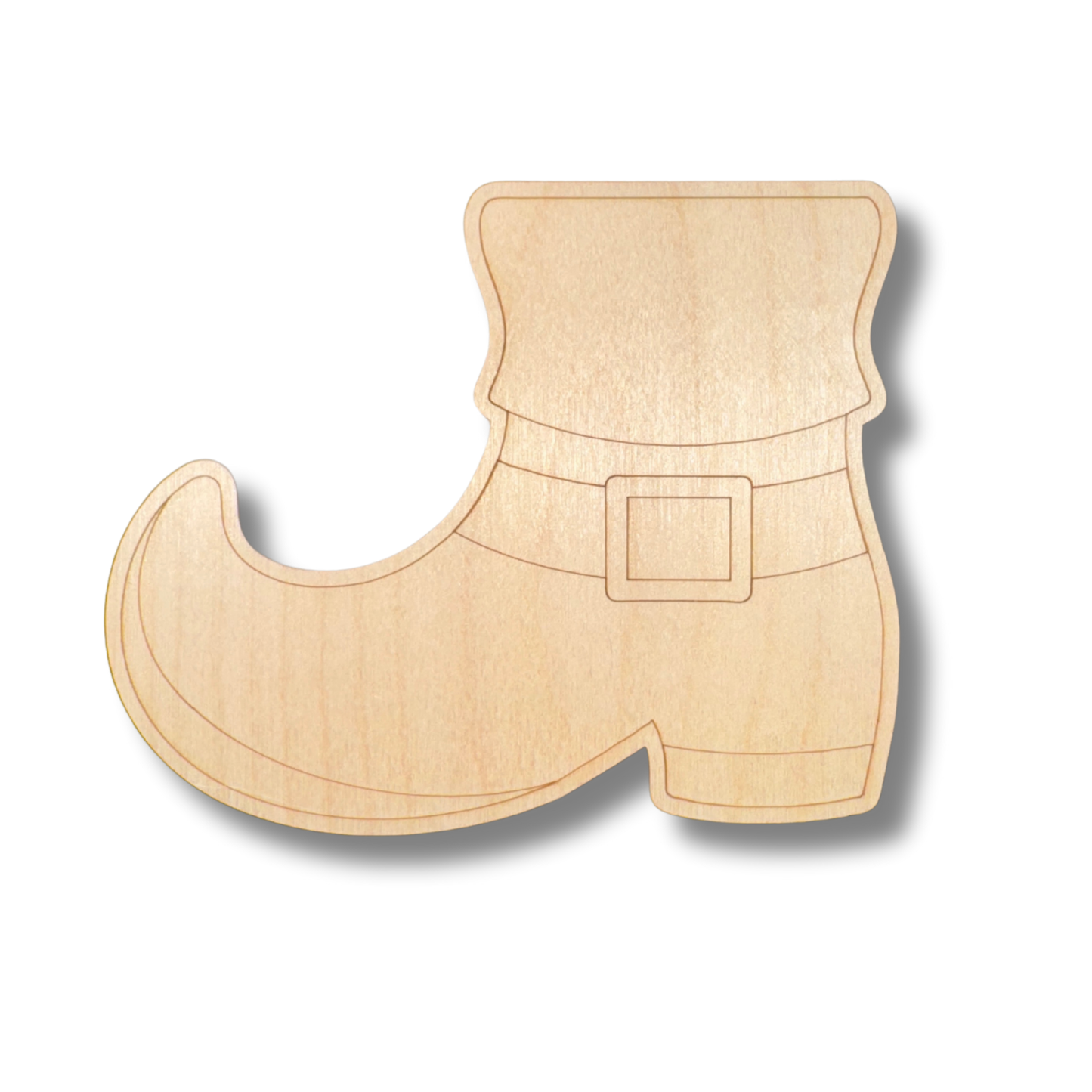 Unfinished Wood Etched Leprechaun Shoe Shape | Paint By Line Crafts | up to 30" DIY