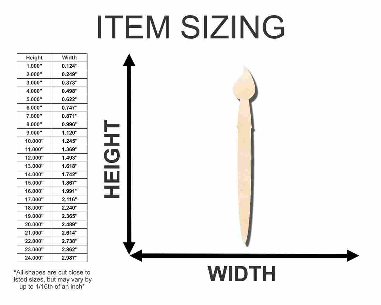 Unfinished Wood Artist Paint Brush Shape - Craft - up to 46" DIY