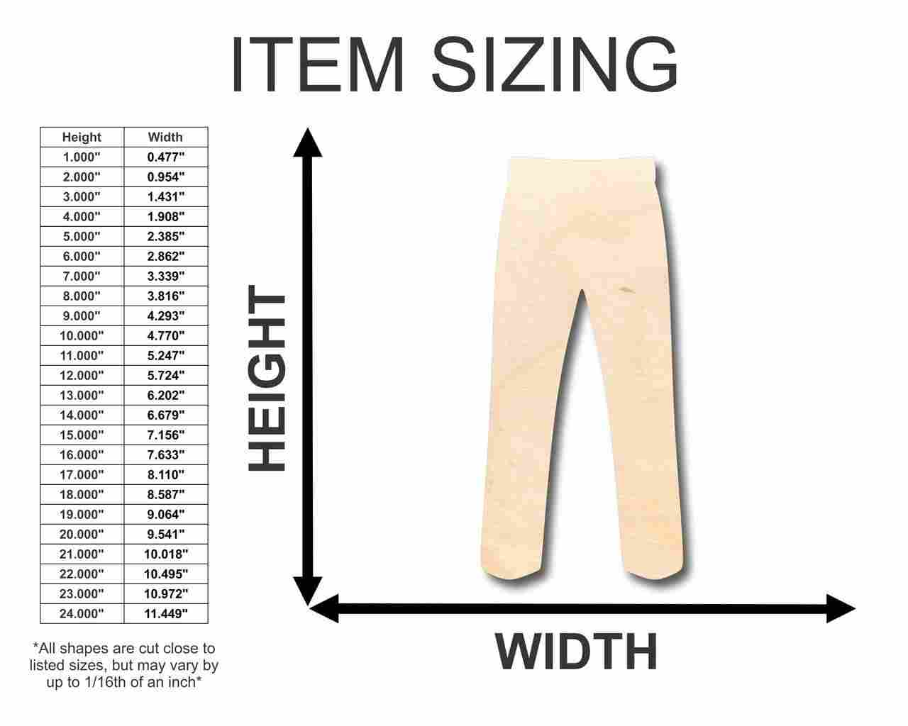 Unfinished Wood Pants Shape - Craft - up to 46" DIY