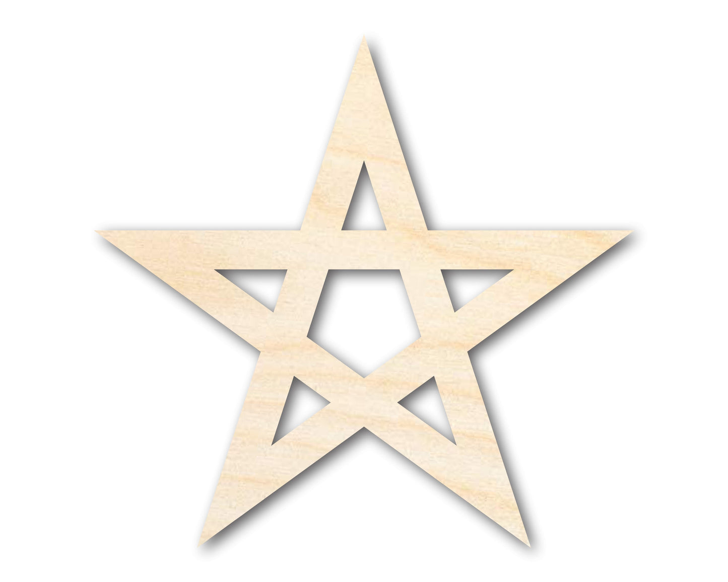 Unfinished Wood Pentagram Shape | Craft Cutout | up to 46" DIY