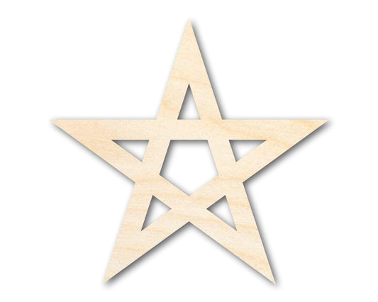 Unfinished Wood Pentagram Shape | Craft Cutout | up to 46" DIY