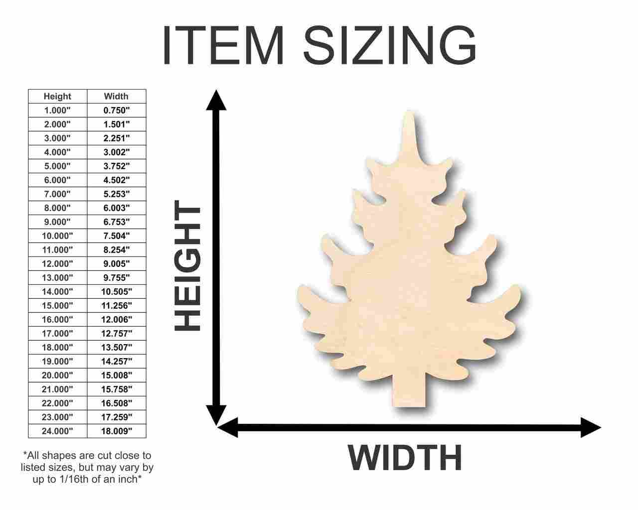 Unfinished Wood Pine Tree Shape - Fall - Winter - Craft - up to 46" DIY