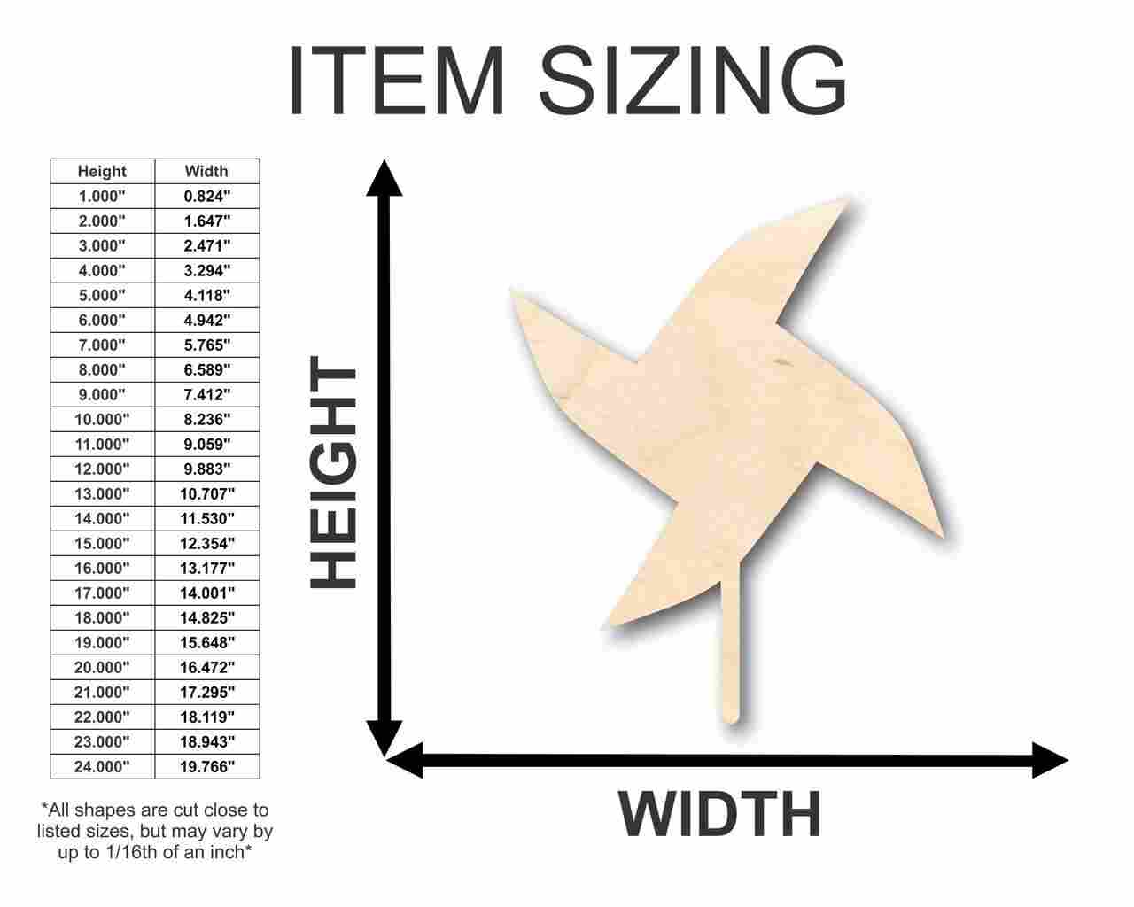 Unfinished Wood Pinwheel Shape - Yard Decor - Craft - up to 46" DIY