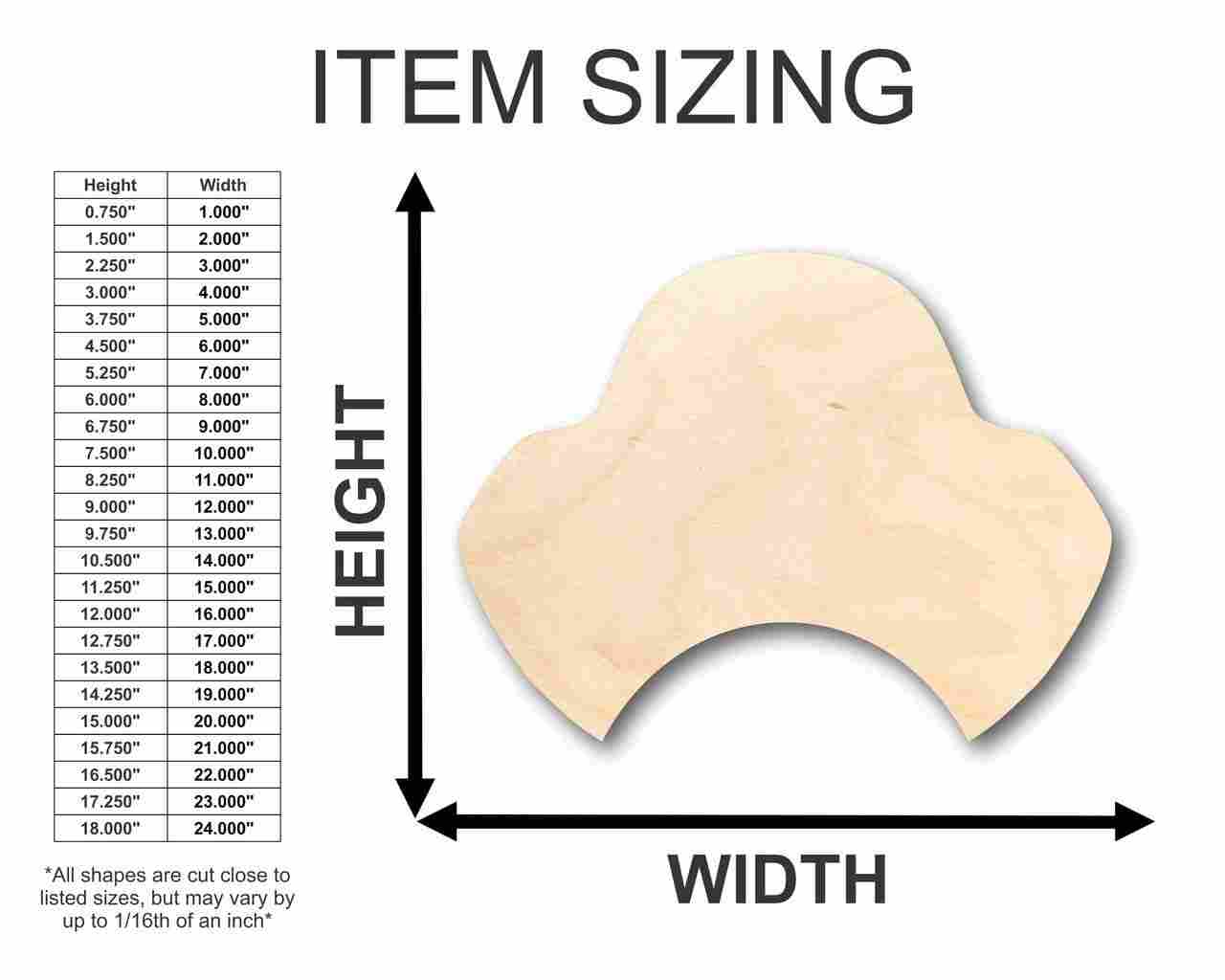 Unfinished Wood Pirate Hat Shape - Pirates - Craft - up to 46" DIY