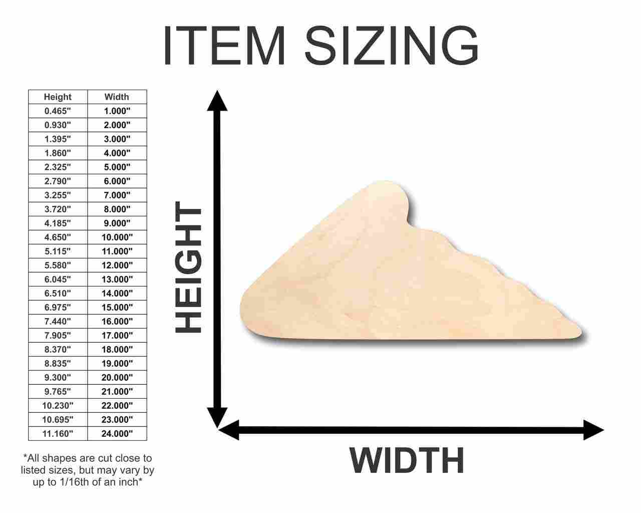 Unfinished Wood Pizza Slice Shape - Kitchen - Food - Craft - up to 46" DIY