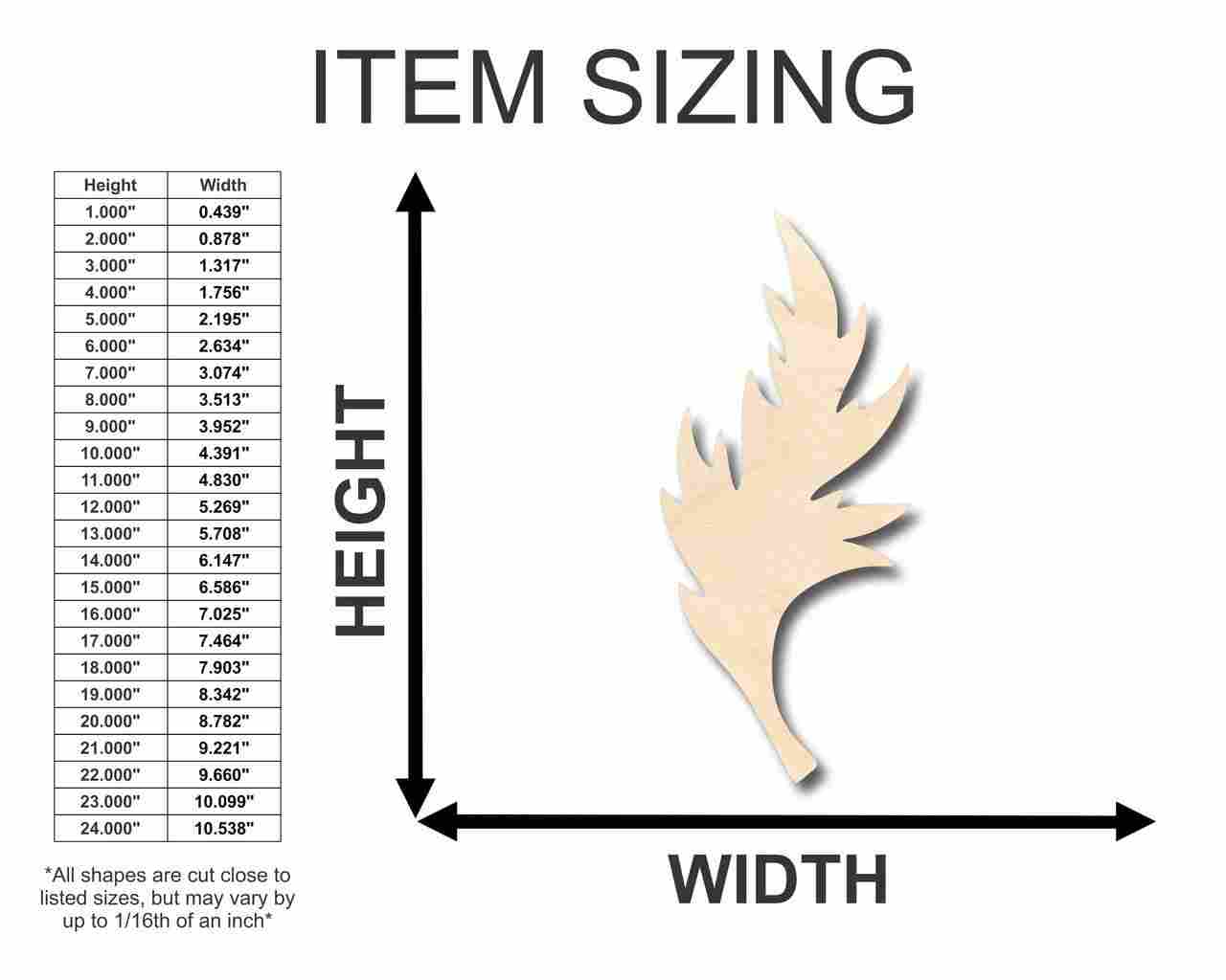 Unfinished Wood Poppy Leaf Shape - Spring - Craft - up to 46" DIY