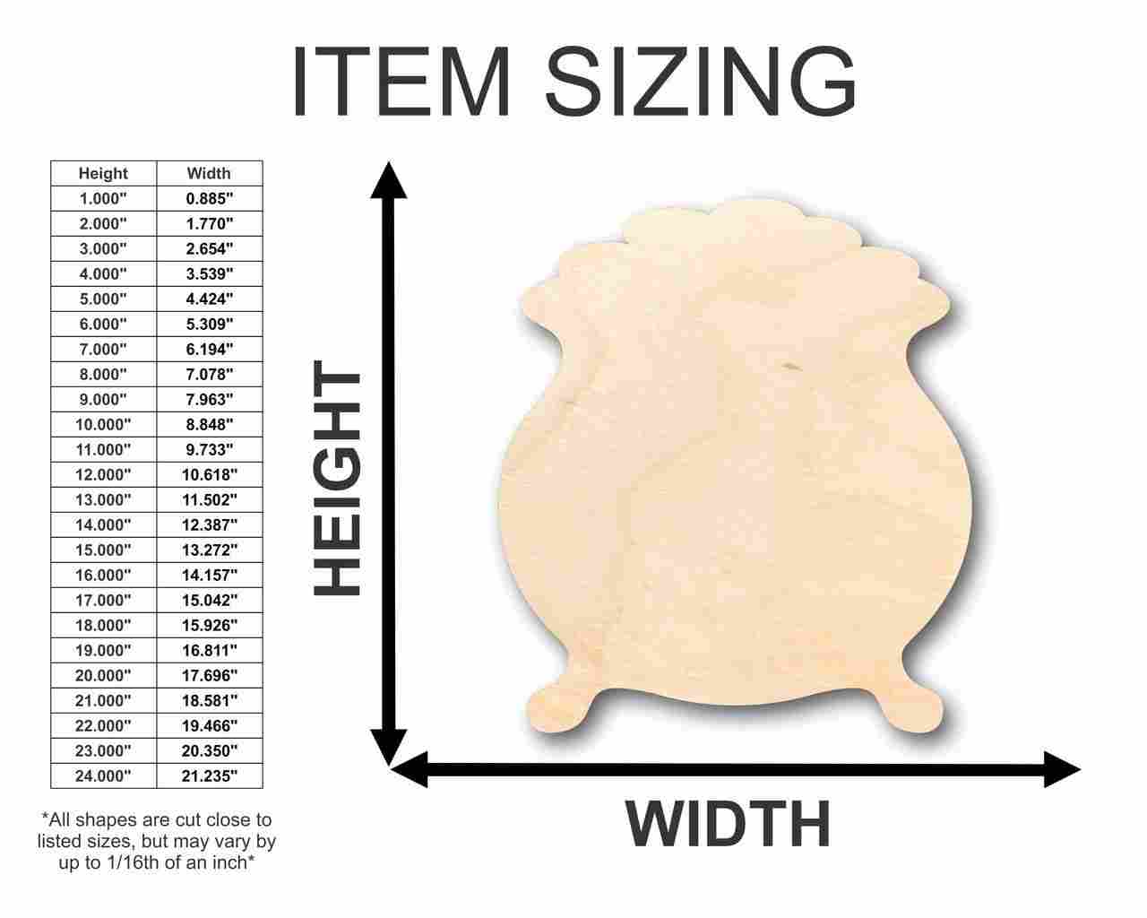 Unfinished Wood Pot of Gold Leprechaun Shape - St Patrick's - Craft - up to 46" DIY