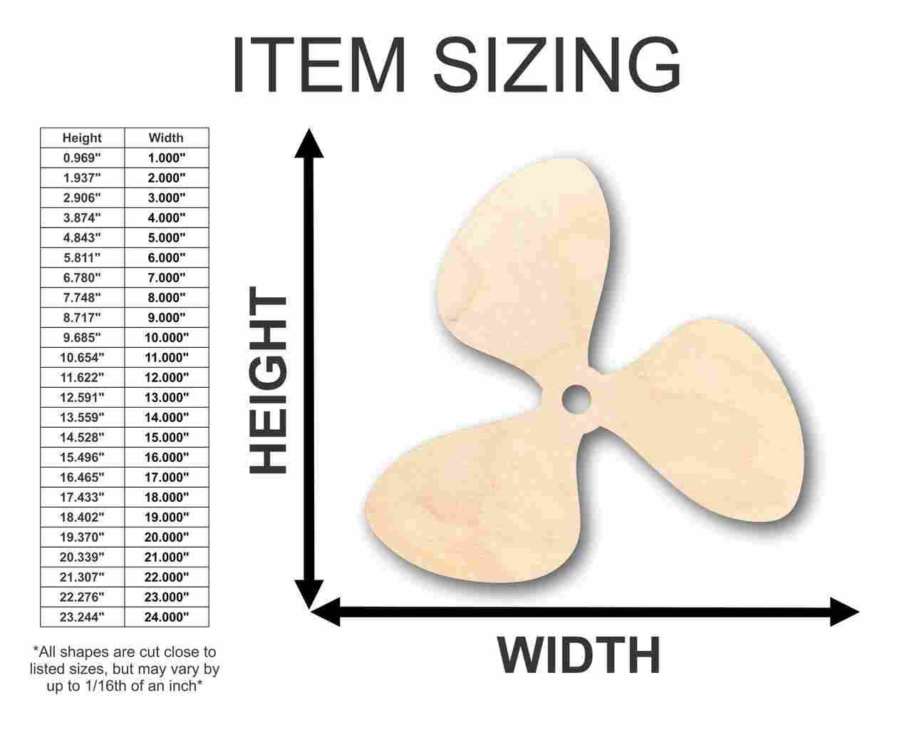 Unfinished Wood Propeller Shape - Fishing - Boat - Craft - up to 46" DIY