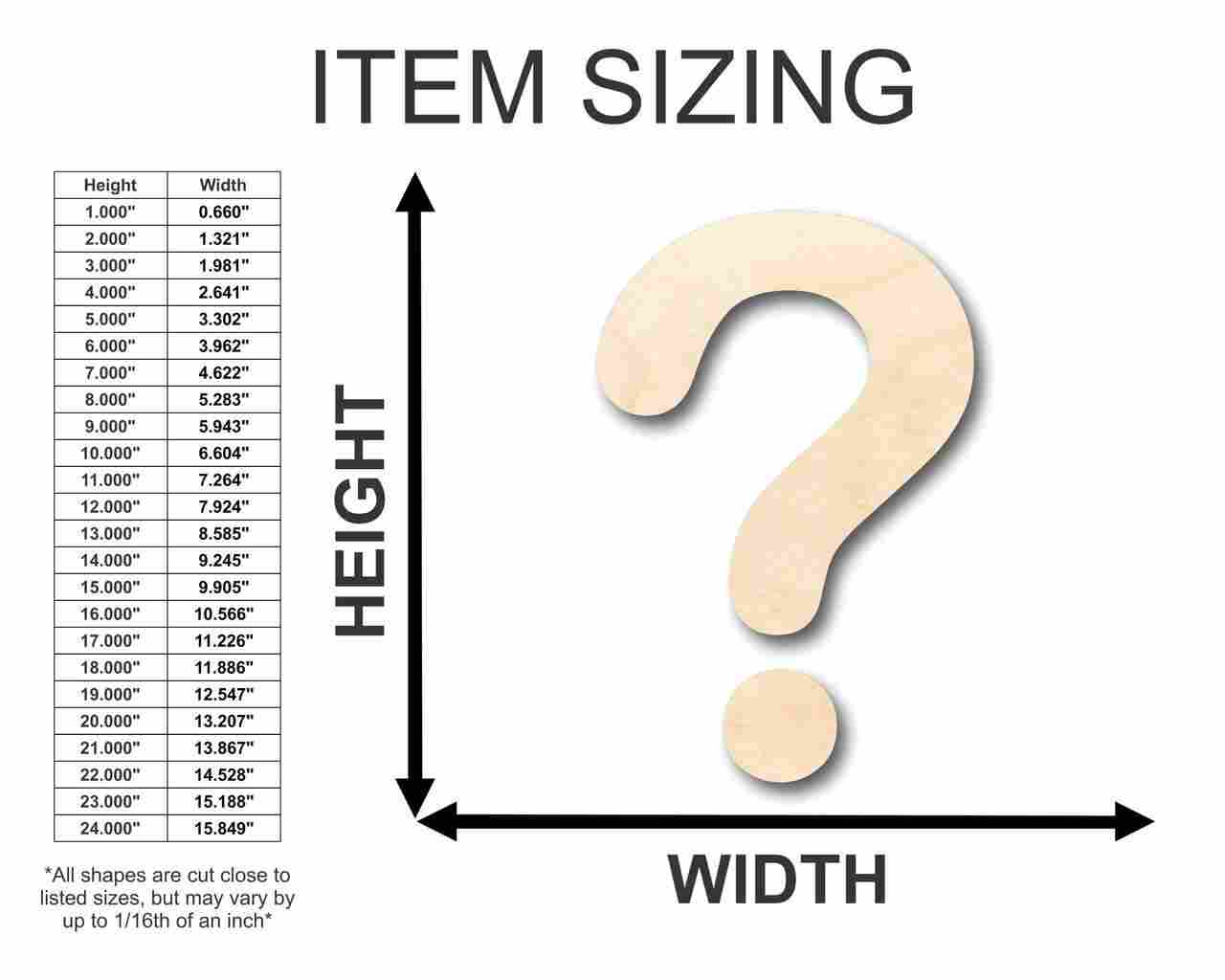 Unfinished Wood Question Mark Symbol 2 Pieces - Batman Riddler - Craft - up to 46" DIY