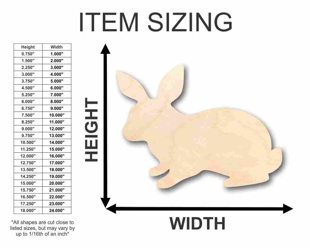 Unfinished Wood Rabbit Shape - Animal - Craft - up to 46" DIY