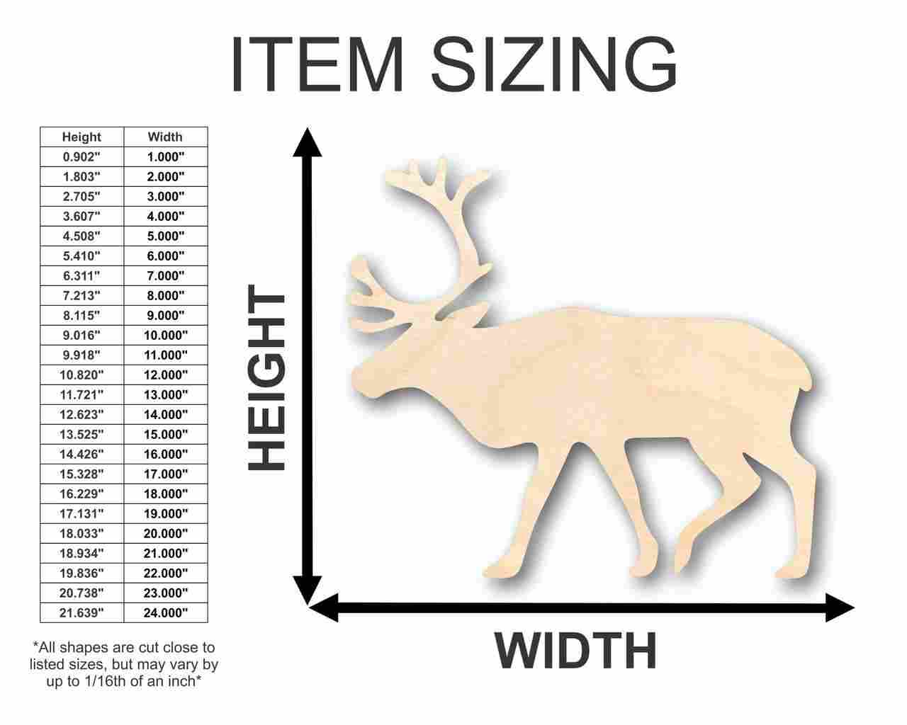 Unfinished Wood Reindeer Shape - Animal - Wildlife - Craft - up to 46" DIY