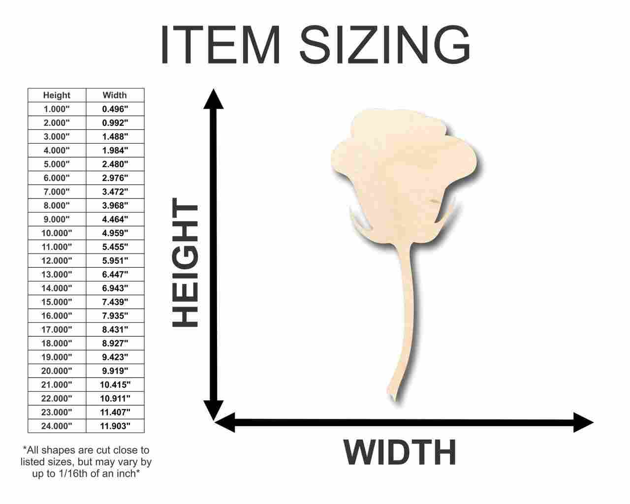 Unfinished Wood Rose Shape - Love - Valentine - Flower - Craft - up to 46" DIY