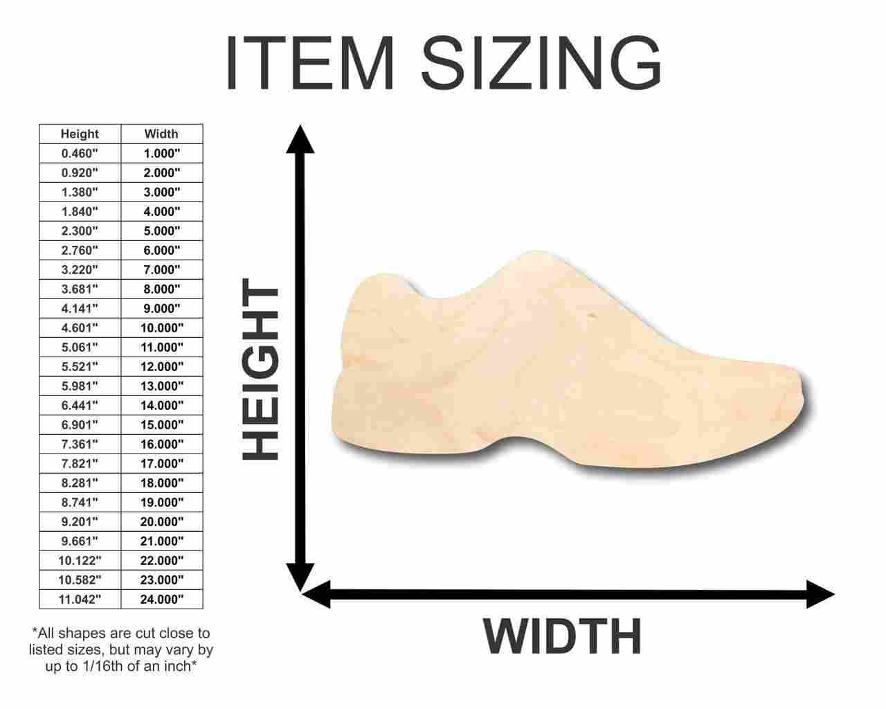 Unfinished Wood Running Shoe Shape - Marathon - Track - Cross Country - Sports - up to 46" DIY