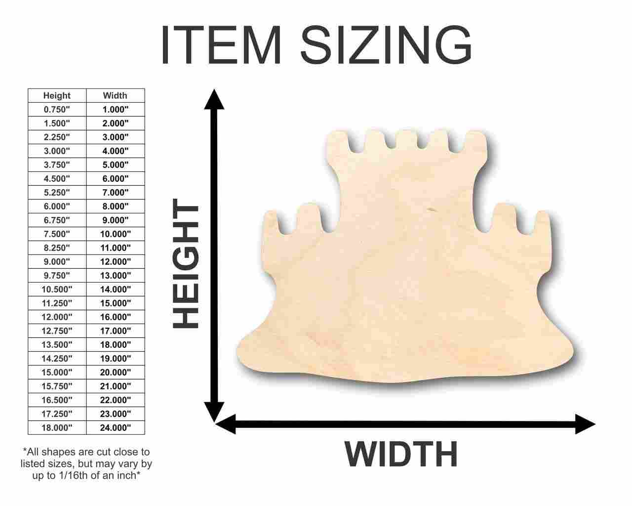 Unfinished Wood Sandcastle Shape - Ocean - Beach - Nursery - Craft - up to 46" DIY