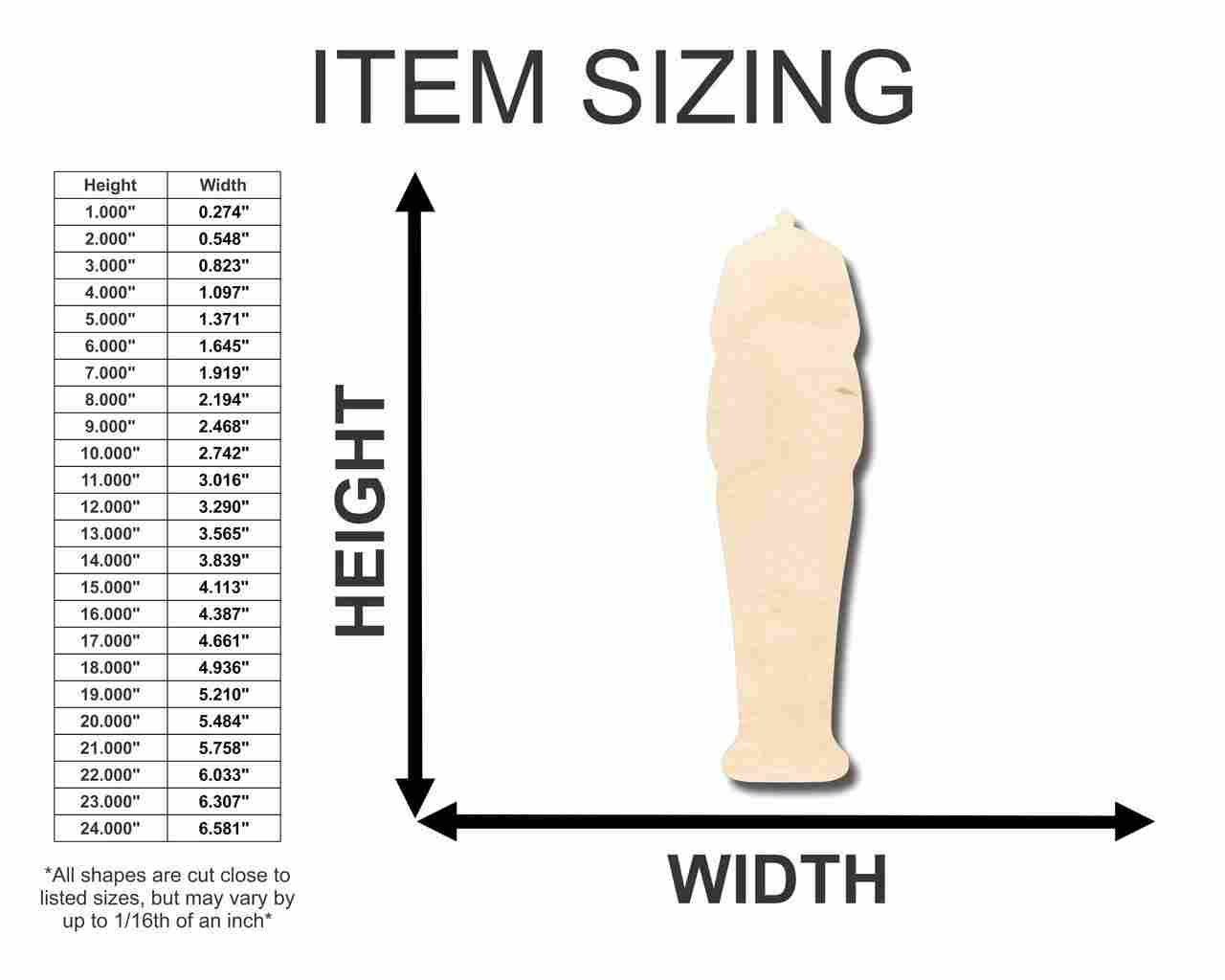 Unfinished Wood Sarcophagus Shape - Egypt - History - Craft - up to 46" DIY