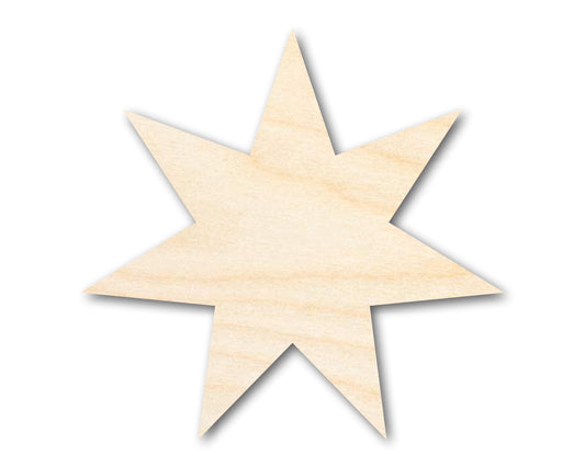 Unfinished Wood Seven Pointed Star Shape - Craft - up to 46" DIY