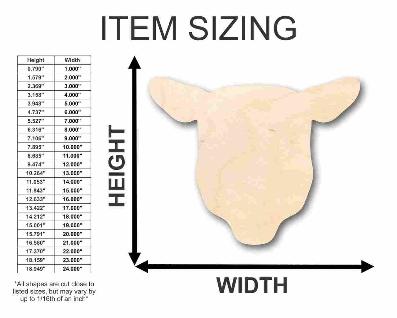 Unfinished Wood Sheep Head Shape - Farm Animal - Craft - up to 46" DIY