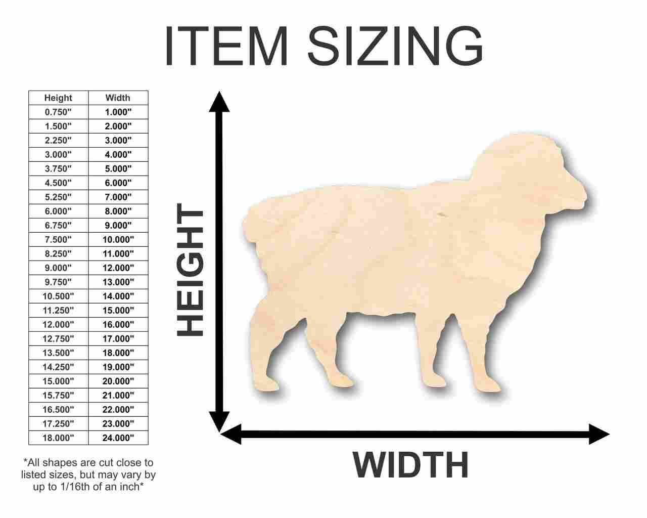 Unfinished Wood Sheep Shape - Farm Animal - Craft - up to 46" DIY