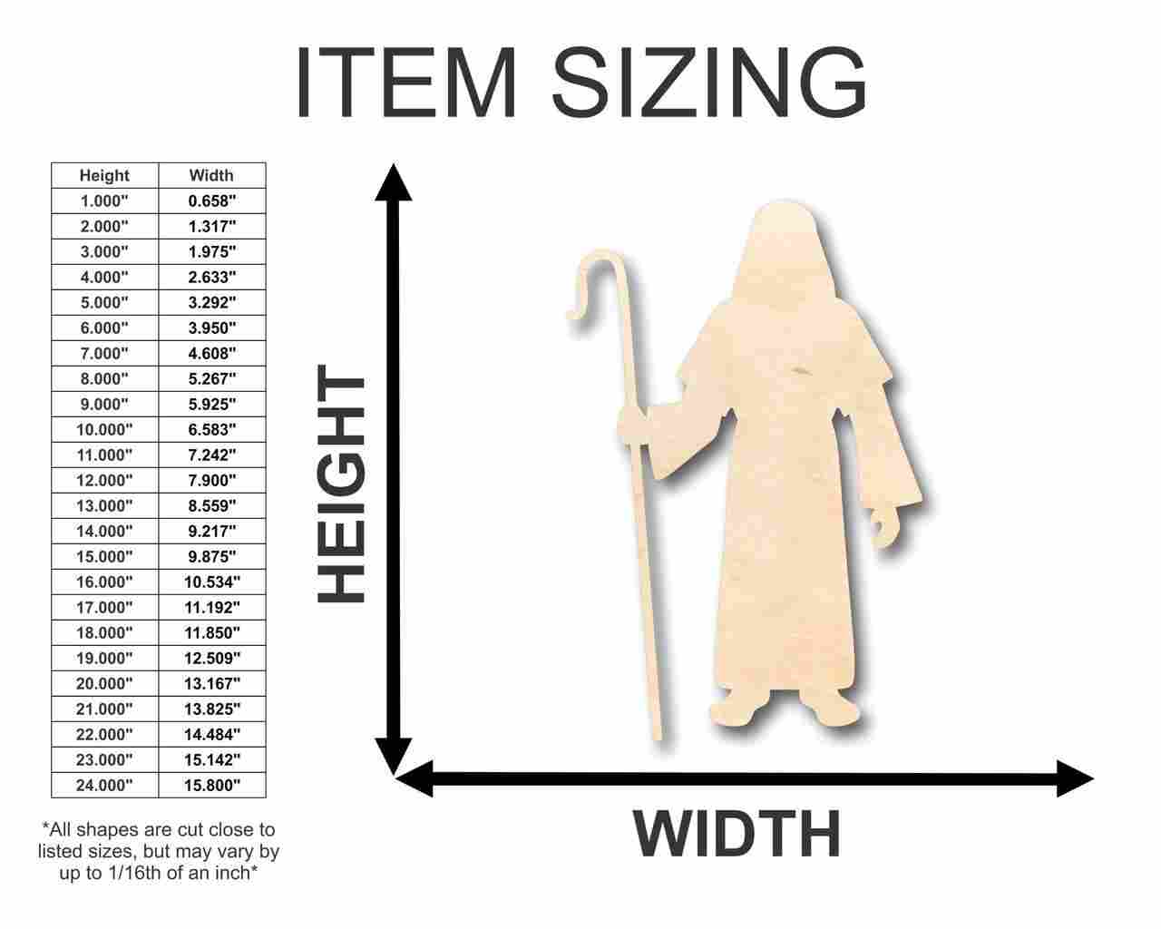 Unfinished Wood Shepherd Shape - Bible - History - Craft - up to 46" DIY