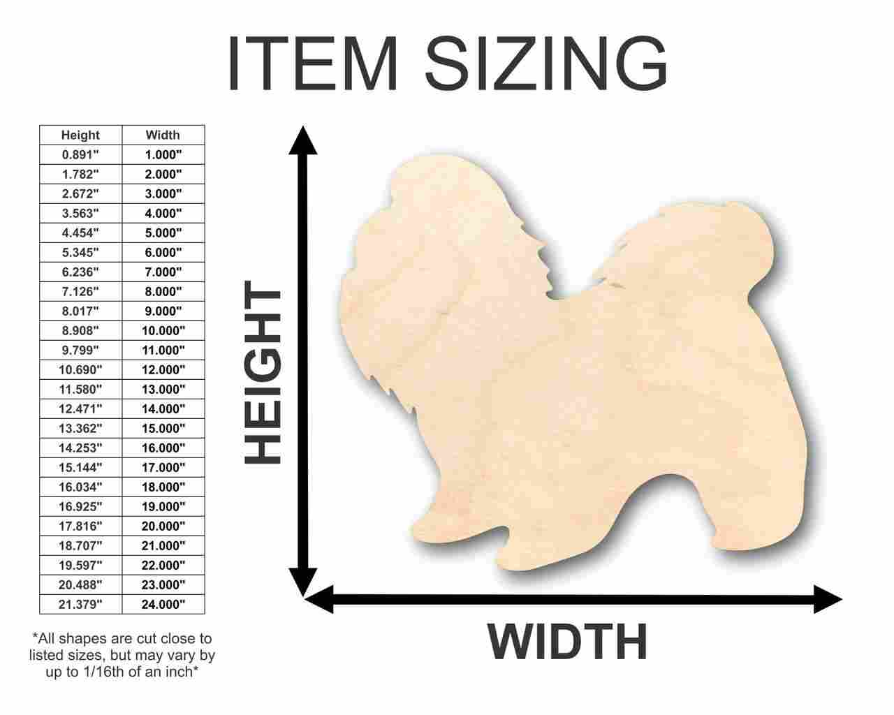 Unfinished Wood Shih Tzu Dog Shape - Animal - Pet - Craft - up to 46" DIY