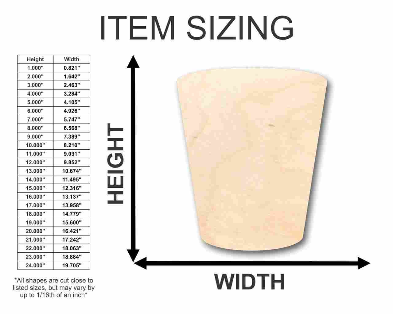 Unfinished Wood Beer Shot Glass Shape - Bar Decor - Craft - up to 46" DIY