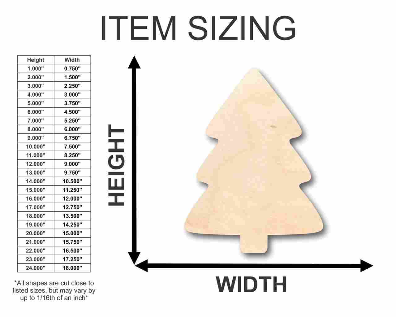 Unfinished Wood Simple Christmas Tree Shape - Craft - up to 46" DIY