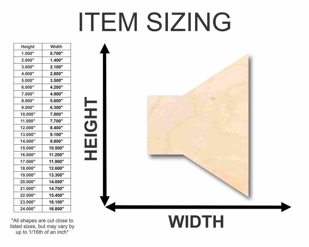 Unfinished Wood Speaker Symbol Shape - Music - Craft - up to 46" DIY