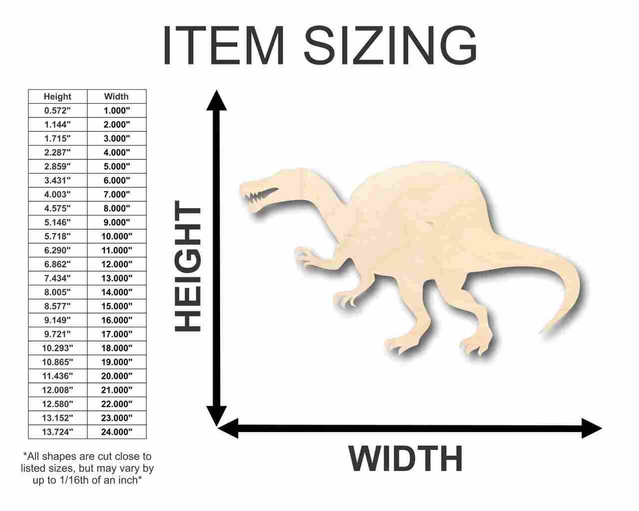 Unfinished Wood Spinosaurus Shape - Dinosaur - Craft - up to 46" DIY