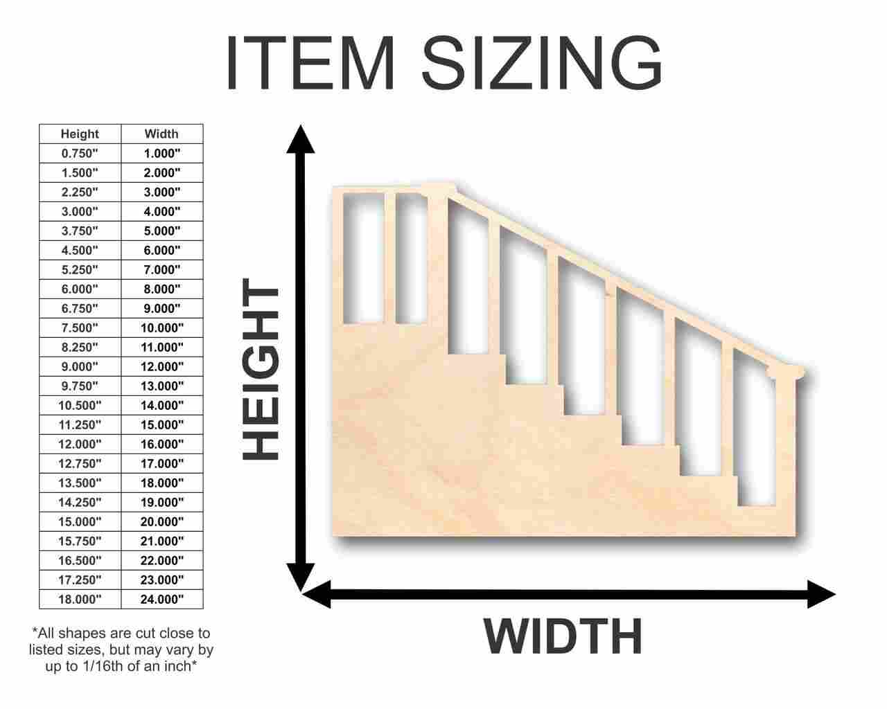 Unfinished Wood Stairs Shape - Craft - up to 46" DIY
