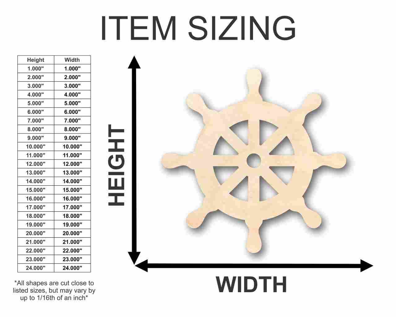 Unfinished Wood Helm Steering Wheel Shape - Naval - Ocean - Craft - up to 46" DIY