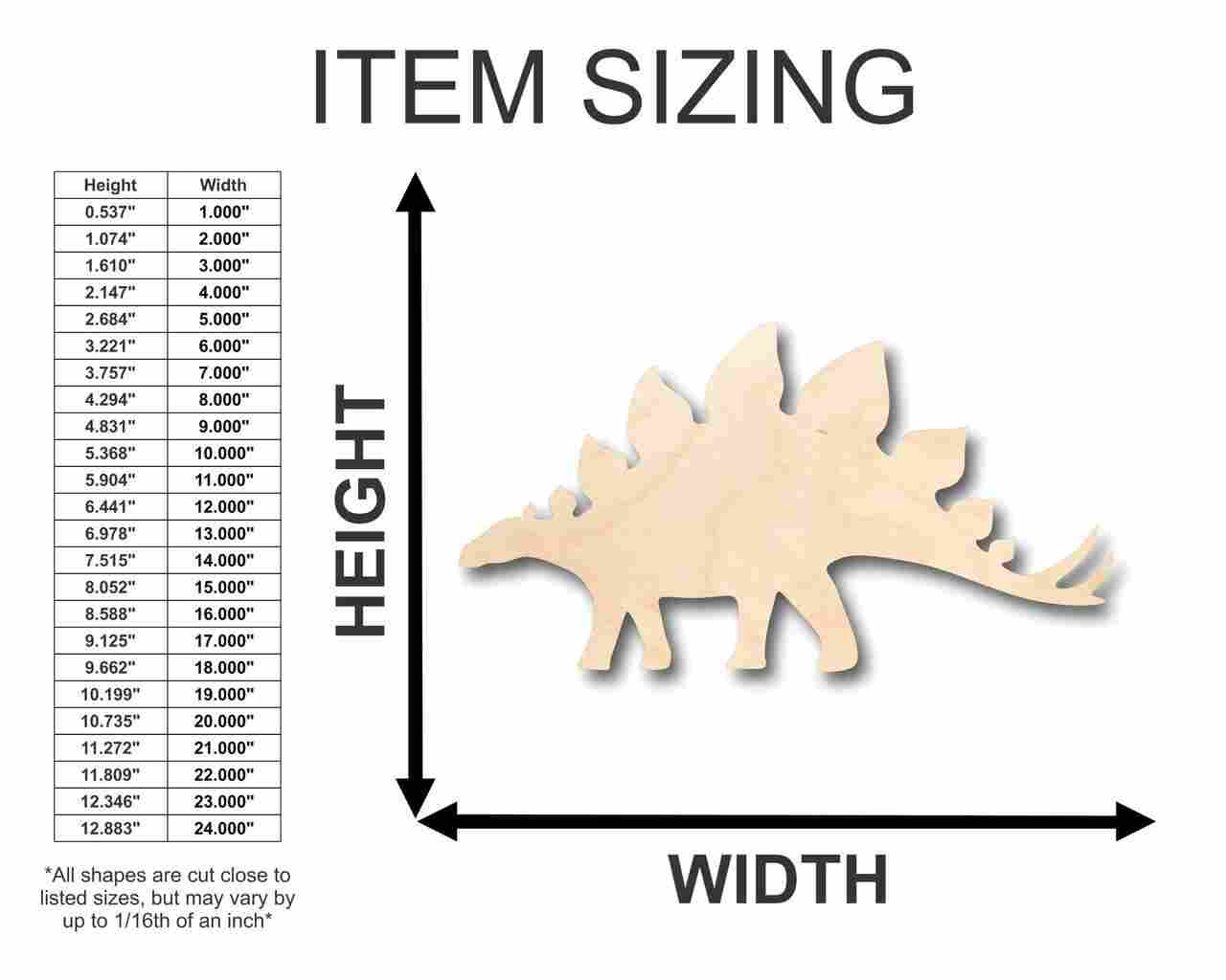 Unfinished Wood Stegosaurus Shape - Dinosaur - Craft - up to 46" DIY