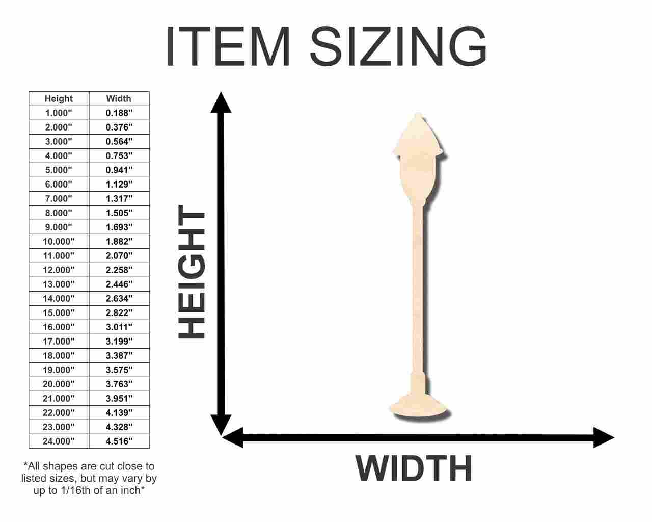 Unfinished Wood Street Lamp Shape - Craft - up to 46" DIY