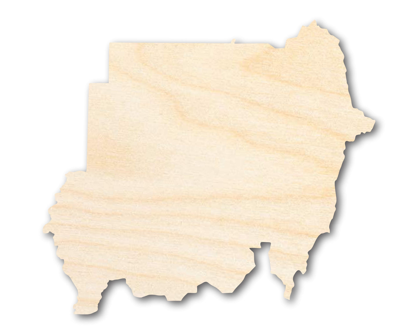 Unfinished Wood Sudan Country Shape - North Africa Craft - up to 46" DIY