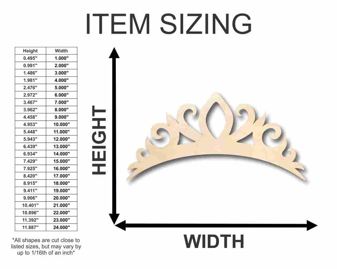 Unfinished Wood Tiara Crown Shape - Royalty - Craft - up to 46" DIY
