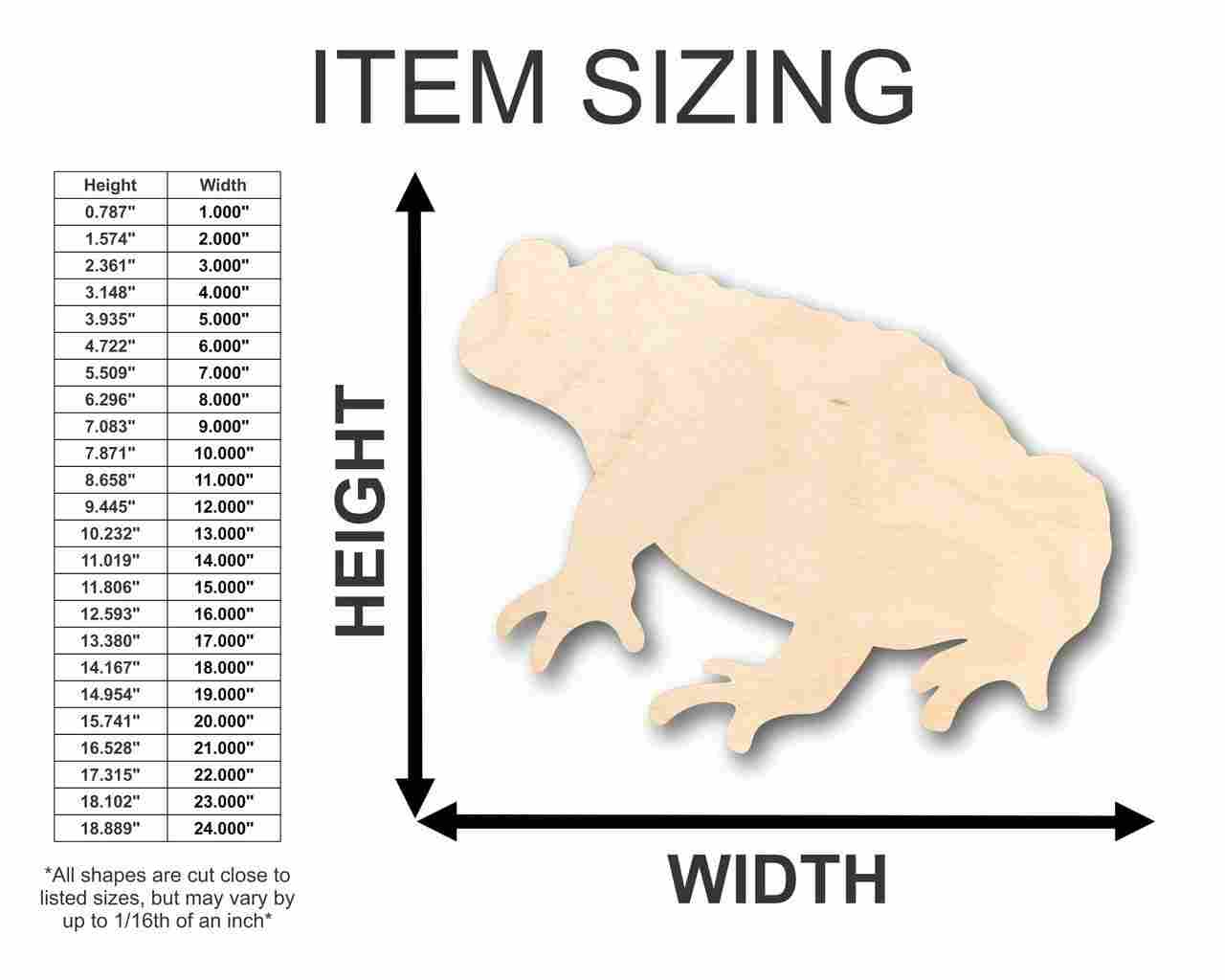 Unfinished Wood Toad Shape - Animal - Craft - up to 46" DIY