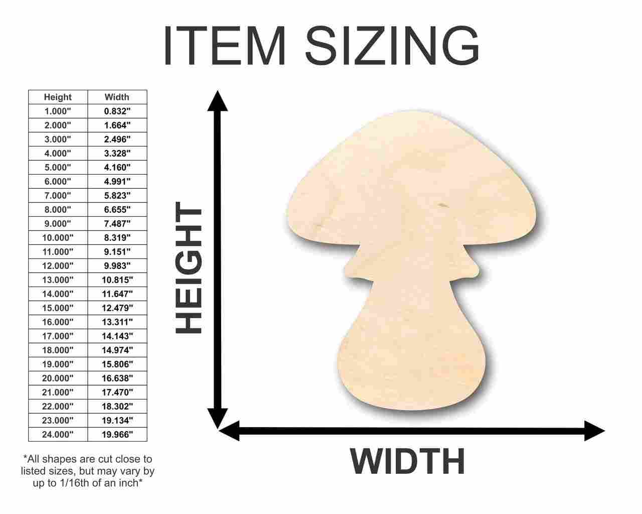 Unfinished Wood Toadstool Shape - Nature - Fairy Garden - Craft - up to 46" DIY