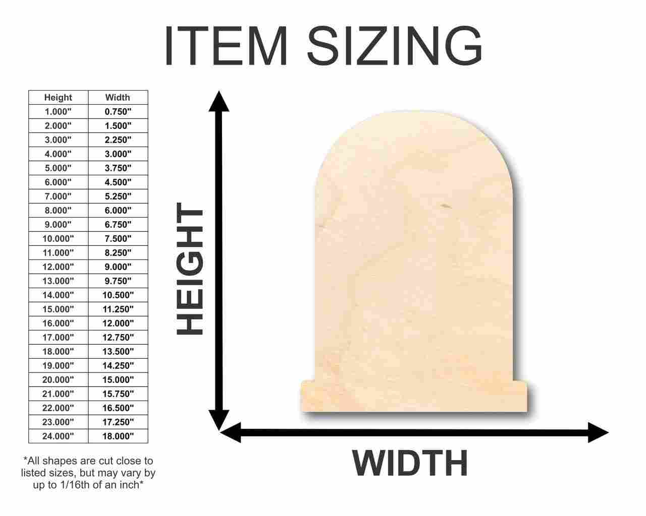 Unfinished Wood Tombstone Shape - Graveyard - Halloween - Craft - up to 46" DIY