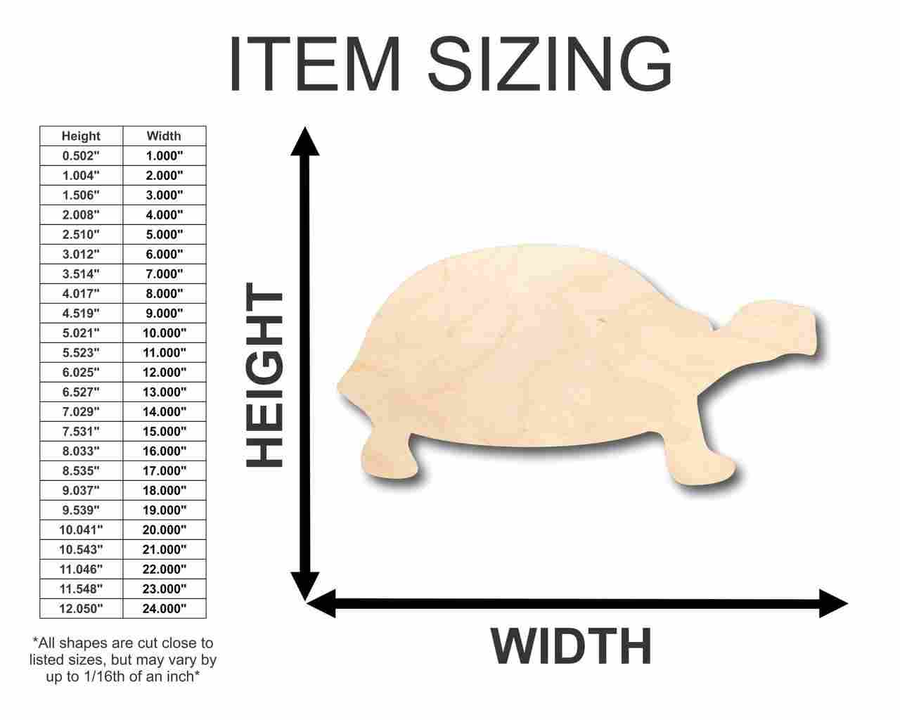 Unfinished Wood Tortoise Shape - Animal - Craft - up to 46" DIY
