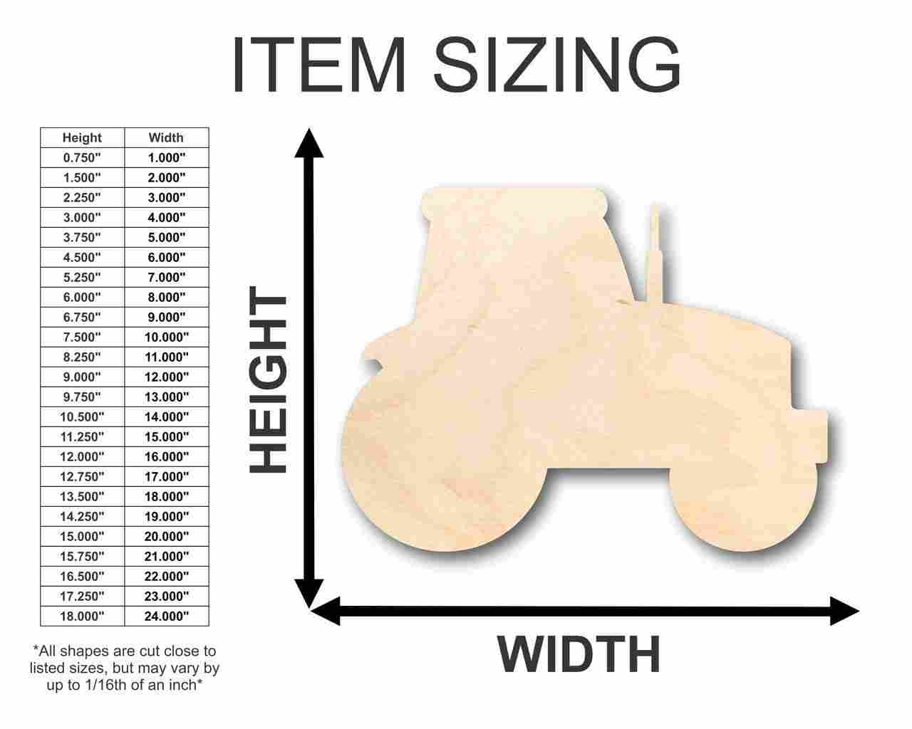 Unfinished Wood Tractor Shape - Farm - Craft - up to 46" DIY