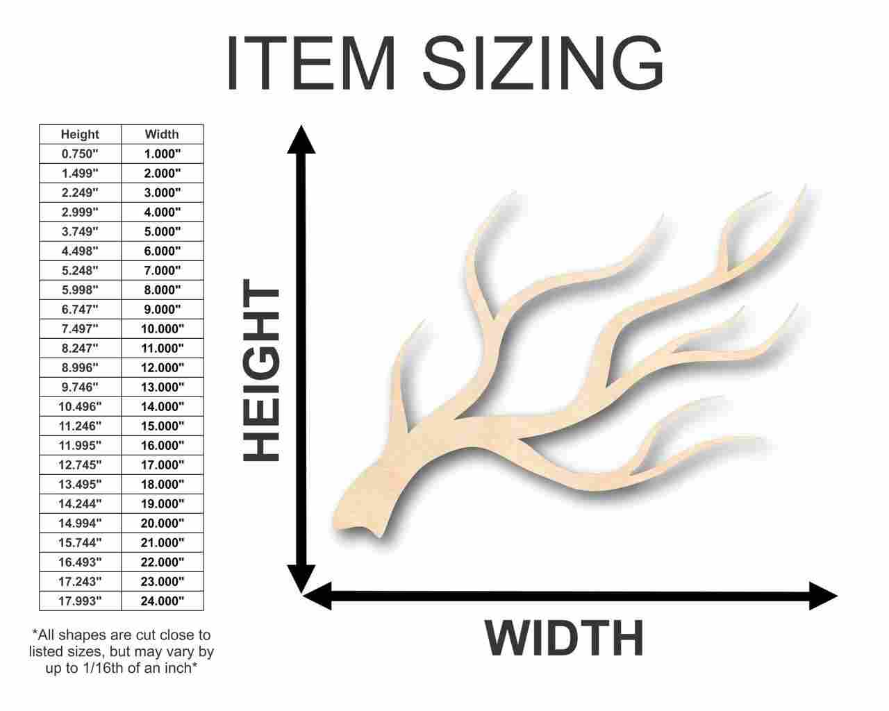 Unfinished Wood Tree Branch Shape - Fall - Winter - Craft - up to 46" DIY