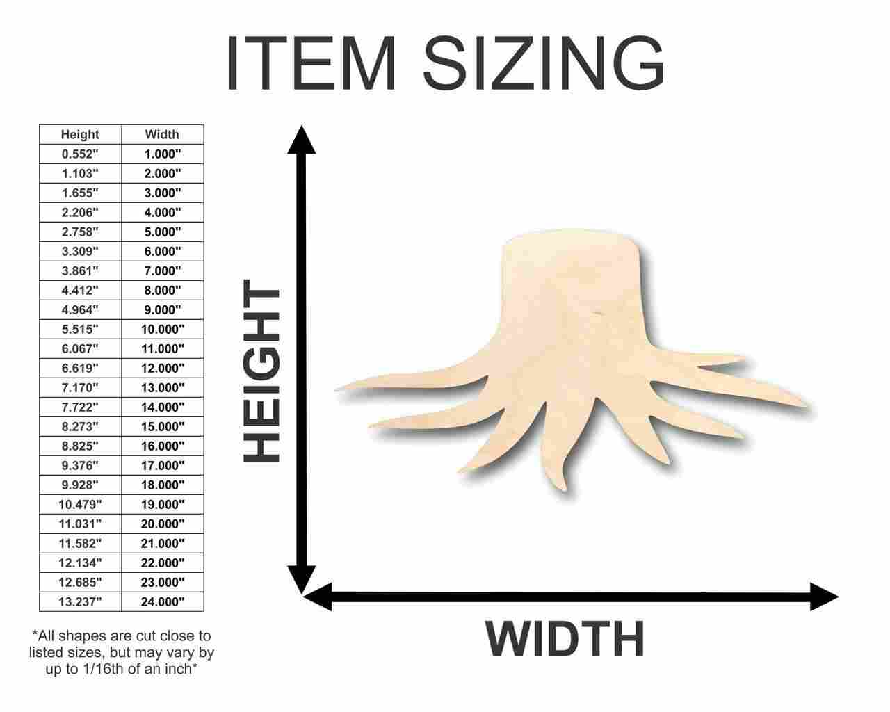 Unfinished Wood Stump Tree Shape - Craft - up to 46" DIY